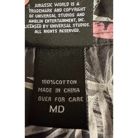 Jurassic World Mens Jurassic Park Fallen Kingdom Button Up Shirt Men's Sz M - Picture 4 of 7